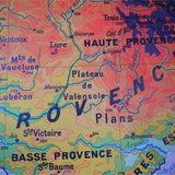 ancienne affiche scolaire région mediterranéenne - Bassin aquitain pyrenées - France