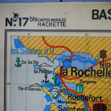 ancienne affiche scolaire région mediterranéenne - Bassin aquitain pyrenées - France