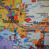 ancienne affiche scolaire région mediterranéenne - Bassin aquitain pyrenées - France