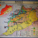 ancienne affiche scolaire Maroc - Algerie