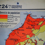 ancienne affiche scolaire Maroc - Algerie