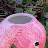 Petit vase à tête de flamant rose en céramique