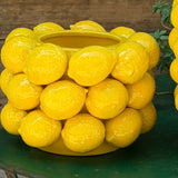 Pot fleurs Vase / Bol en céramique décor citron
