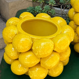 Pot fleurs Vase / Bol en céramique décor citron