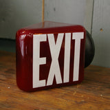 Exit Lampe opaline rouge texte blanc