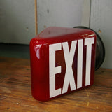 Exit Lampe opaline rouge texte blanc