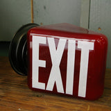 Exit Lampe opaline rouge texte blanc