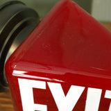 Exit Lampe opaline rouge texte blanc