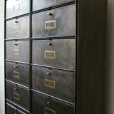 ancien grand meuble 20 casiers industriel a clapet Roneo 1940
