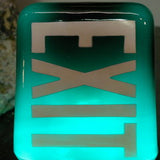 Exit Lampe opaline bleu canard