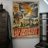 ancienne grande affiche de cinema les briseurs de barrage années 50/60