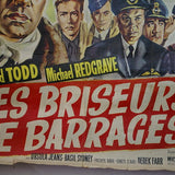 ancienne grande affiche de cinema les briseurs de barrage années 50/60