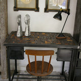 Bureau table industrielle plateau caracteres imprimerie