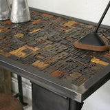 Bureau table industrielle plateau caracteres imprimerie