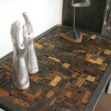 Bureau table industrielle plateau caracteres imprimerie