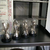 Globe decor of antique silver-plated metal cutlery