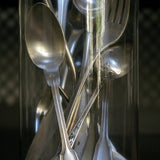 Globe decor of antique silver-plated metal cutlery