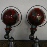 Unique lampe Jielde 1 paire applique finition vintage industrielle rouge