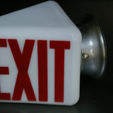 Exit Lampe opaline blanche socle metal