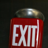 Small exit lamp, red opaline glass, metal base