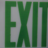 Exit White opaline lamp with green writing and metal base