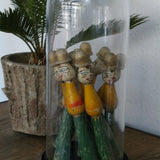 Large globe decorated with antique toy skittles