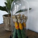 Large globe decorated with antique toy skittles