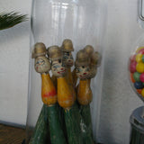 Large globe decorated with antique toy skittles