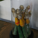 Large globe decorated with antique toy skittles