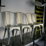 TOLIX industrial chair in brushed varnished steel