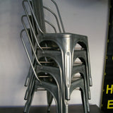 TOLIX industrial chair in brushed varnished steel
