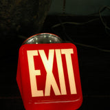 grand exit Lampe opaline rouge socle metal