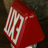 grand exit Lampe opaline rouge socle metal