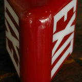 grand exit Lampe opaline rouge socle metal