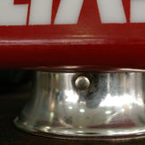 grand exit Lampe opaline rouge socle metal