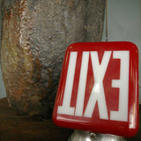 grand exit Lampe opaline rouge socle metal