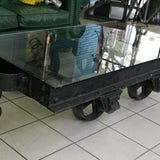 grande Table basse metal industrielle wagon de mine plateau verre