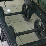 grande Table basse metal industrielle wagon de mine plateau verre