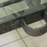grande Table basse metal industrielle wagon de mine plateau verre