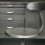 ancienne Chaise basse d atelier industrielle nicolle "" dit queu de baleine ""