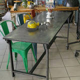 Table ou bureau metal industriel des annees 50 militaire