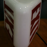 grand exit Lampe opaline blanche socle metal