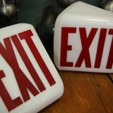 Exit Lampe opaline blanche socle metal