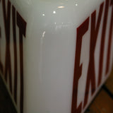 Exit Lampe opaline blanche socle metal