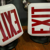 Exit Lampe opaline blanche socle metal