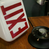 Exit Lampe opaline blanche socle metal