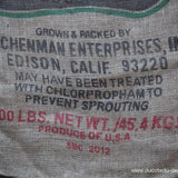 Ancien sac à pomme de terre americain, déco vintage USA