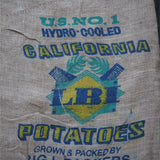 Ancien sac à pomme de terre americain, déco vintage USA