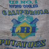 Ancien sac à pomme de terre americain, déco vintage USA