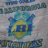 Ancien sac à pomme de terre americain, déco vintage USA